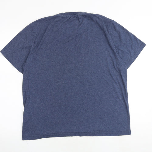 St George by Duffer Mens Blue Cotton T-Shirt Size L Round Neck