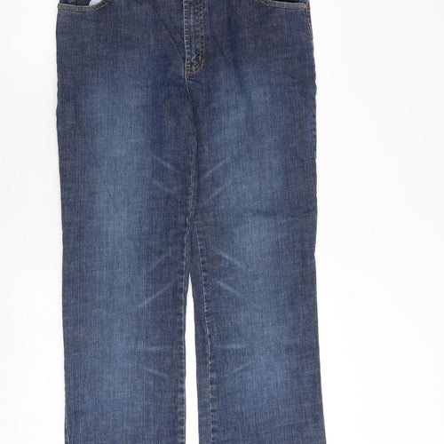 Cherokee Womens Blue Cotton Straight Jeans Size 14 Regular Zip