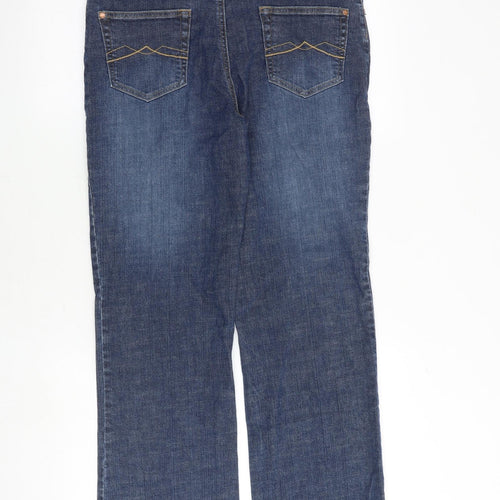 Cherokee Womens Blue Cotton Straight Jeans Size 14 Regular Zip