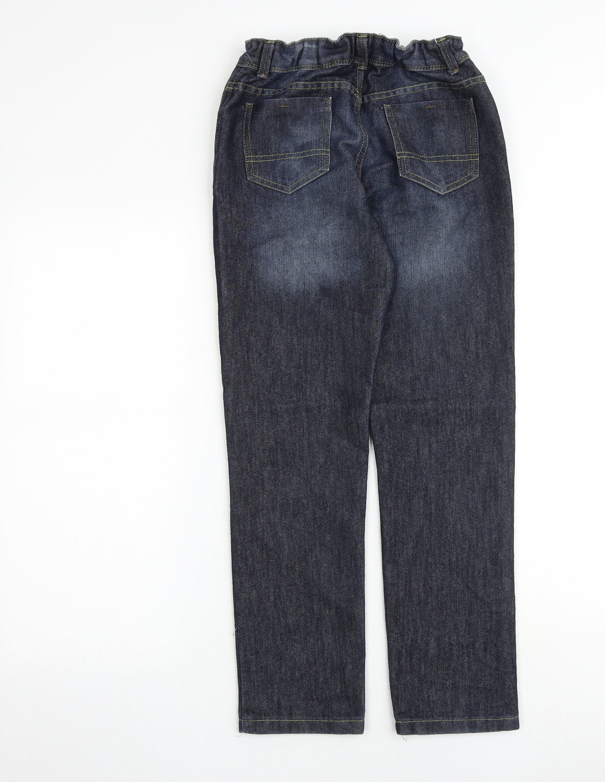 Denim & Co. Boys Blue Cotton Straight Jeans Size 11-12 Years Regular Zip