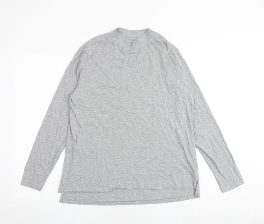 NEXT Womens Grey Cotton Basic T-Shirt Size 16 Mock Neck