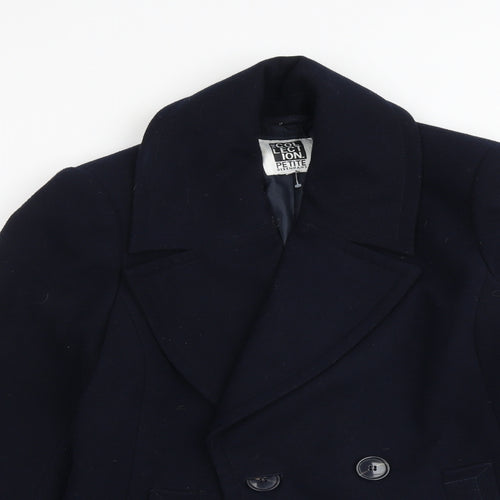 Debenhams Womens Blue Pea Coat Coat Size 10 Button