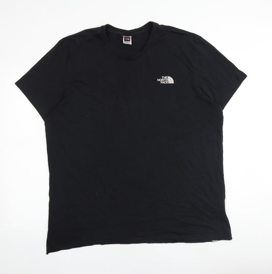 The North Face Mens Black Cotton T-Shirt Size 2XL Round Neck