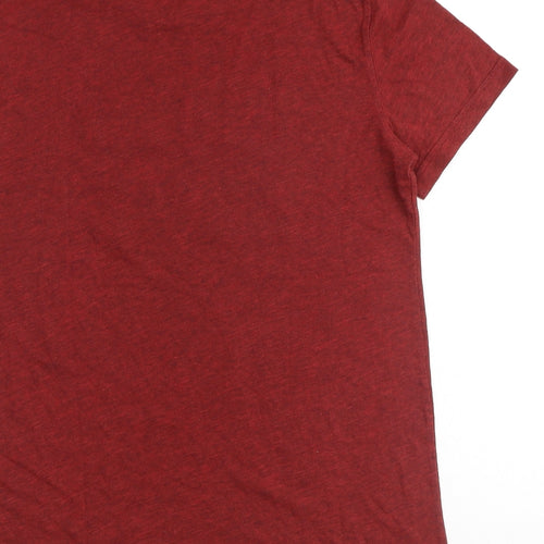 American Eagle Outfitters Mens Red Cotton T-Shirt Size S Round Neck