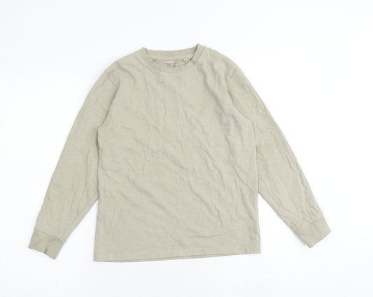 NEXT Boys Beige 100% Cotton Basic T-Shirt Size 11 Years Round Neck Pullover