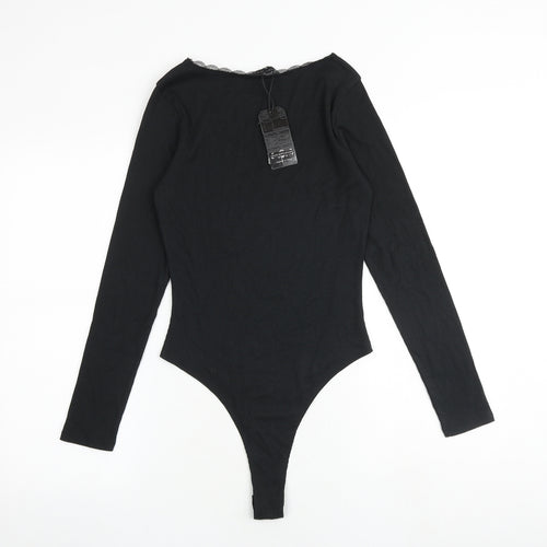 CDI Womens Black Polyester Bodysuit One-Piece Size 12 Snap