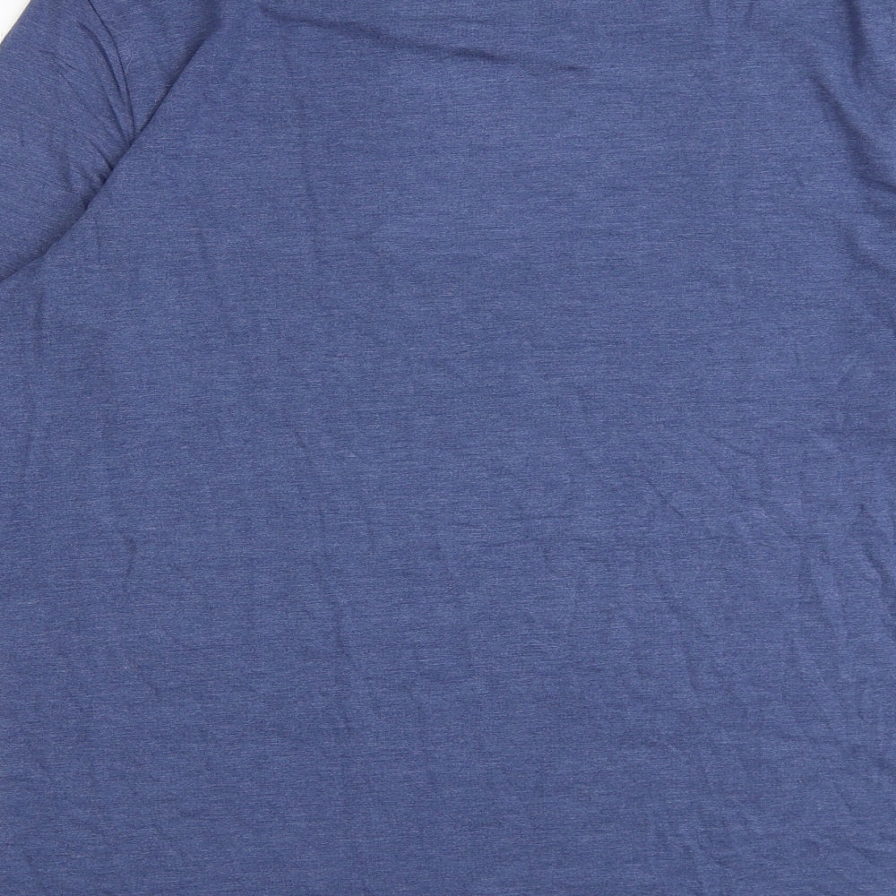 Marks and Spencer Mens Blue Acrylic T-Shirt Size L Crew Neck - Thermal
