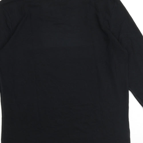 Marks and Spencer Mens Black Acrylic T-Shirt Size S Round Neck