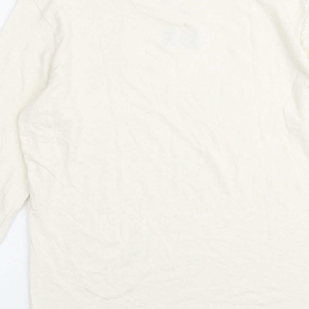 Marks and Spencer Mens Ivory Acrylic T-Shirt Size S Round Neck