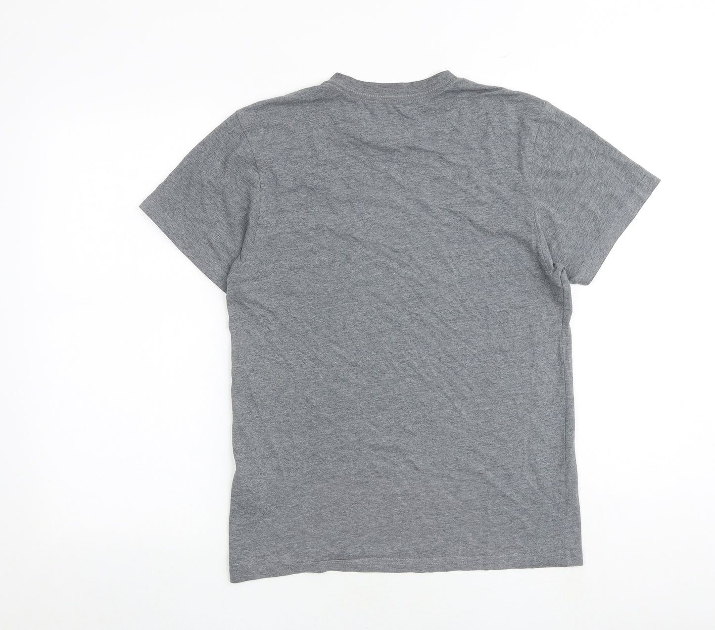 Marks and Spencer Mens Grey Cotton T-Shirt Size S Round Neck