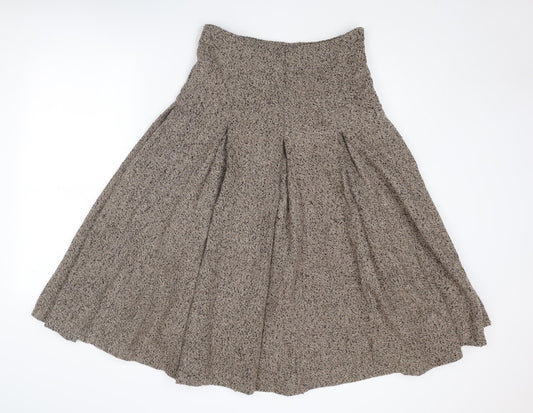 Megan Park Womens Brown Herringbone Wool Tulip Skirt Size 30 in Zip