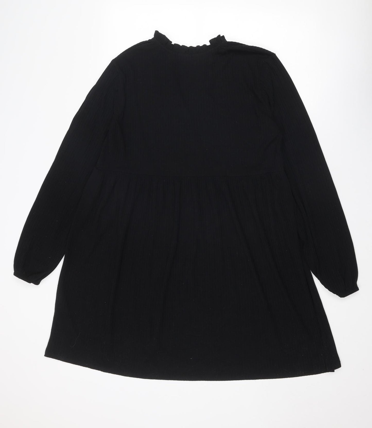 Boohoo Womens Black Polyester A-Line Size 14 V-Neck Pullover