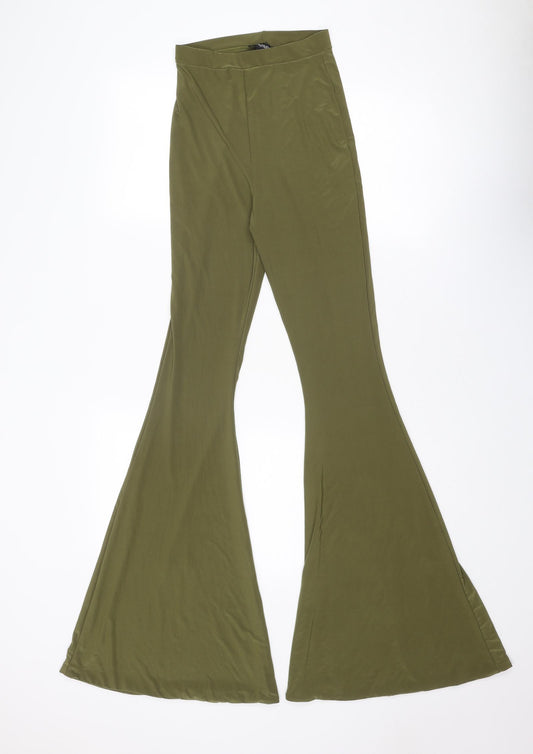 PRETTYLITTLETHING Womens Green Polyester Jogger Trousers Size 8 Regular