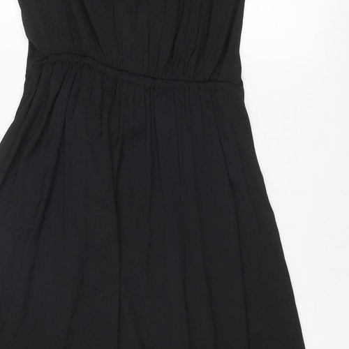 Oysho Womens Black Polyester A-Line Size L V-Neck Pullover