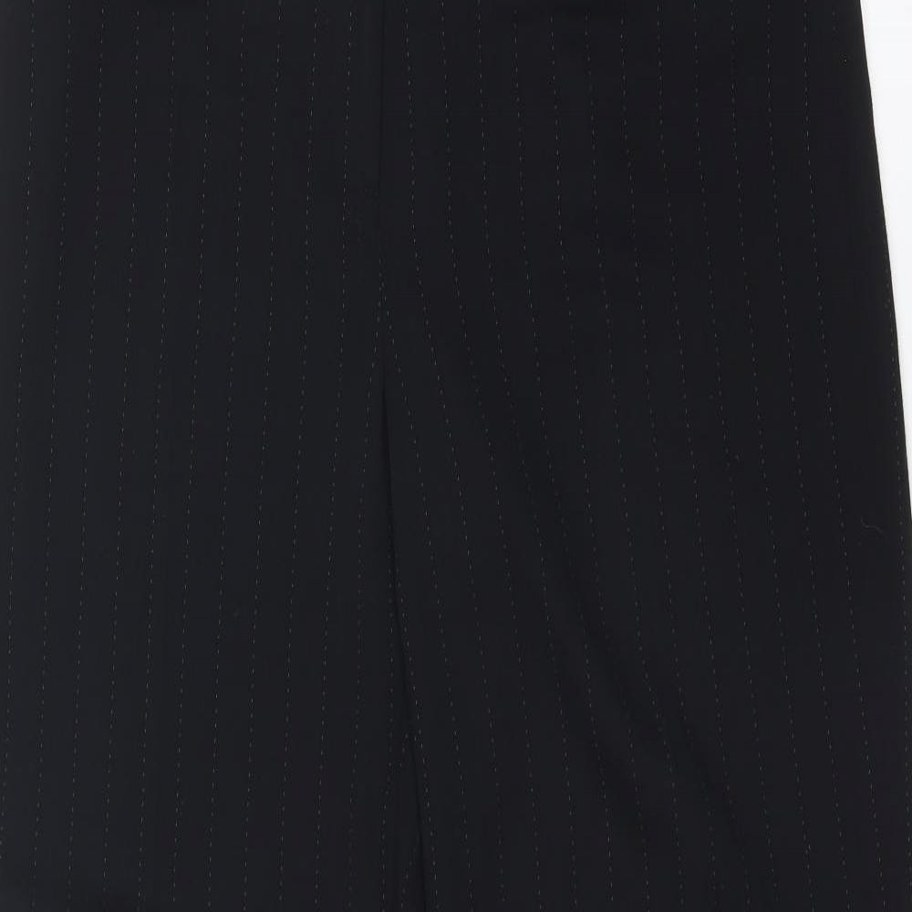 Principles Womens Black Striped Polyester Dress Pants Trousers Size 14 Regular Zip