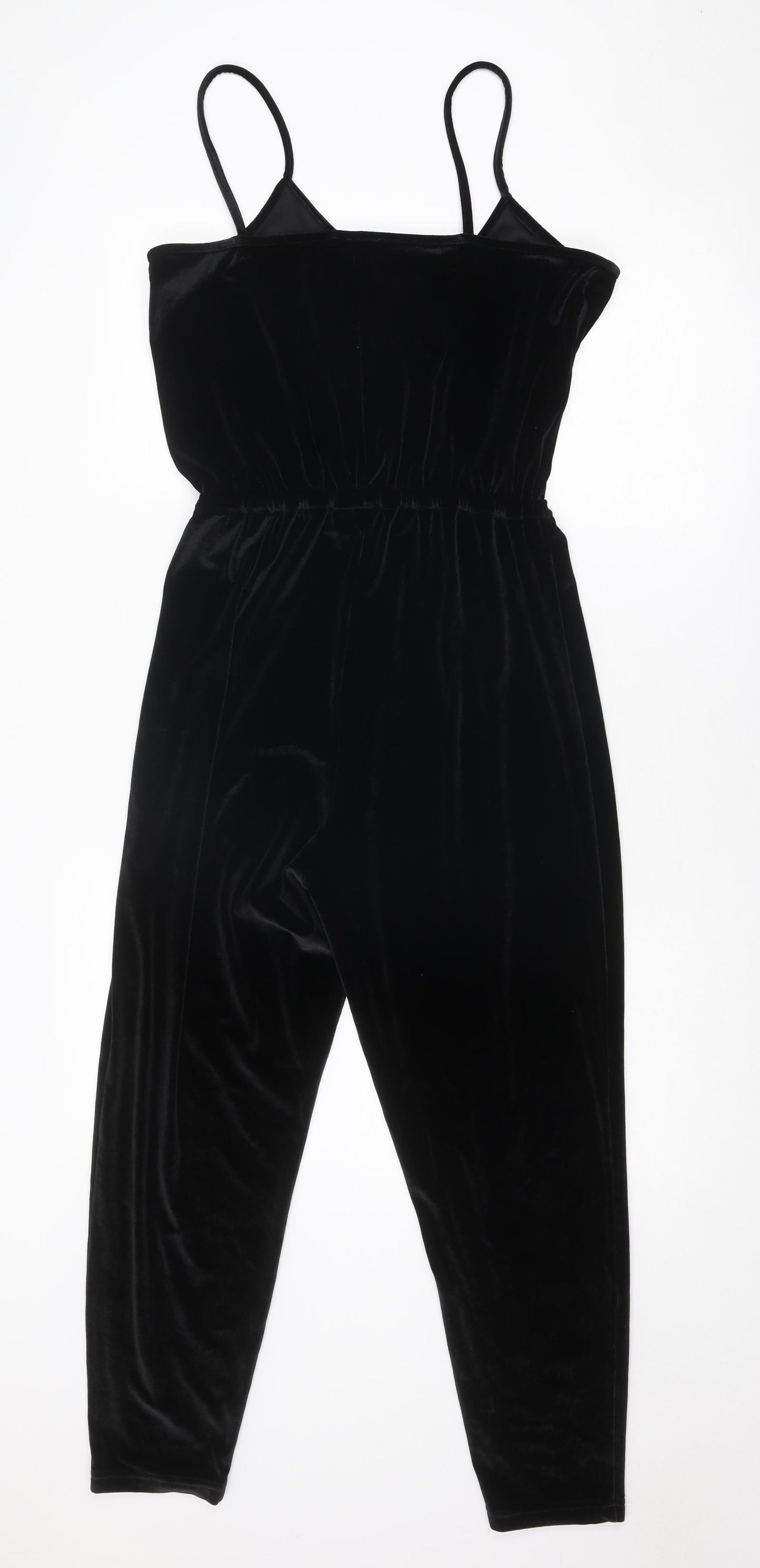 Topshop Womens Black Polyester Jumpsuit One-Piece Size 12 Pullover