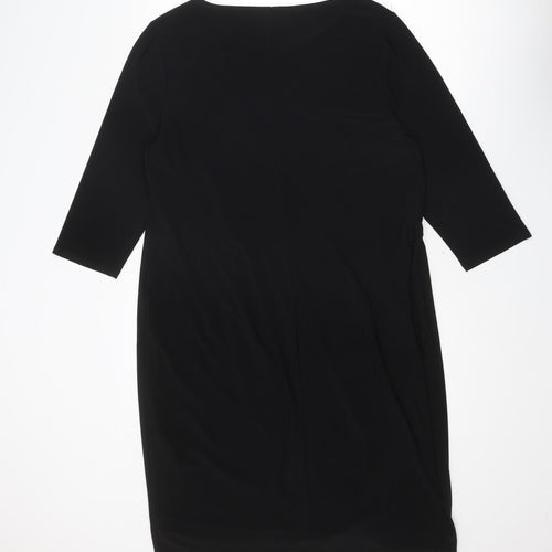Planet Womens Black Polyester Shift Size 18 Round Neck Pullover