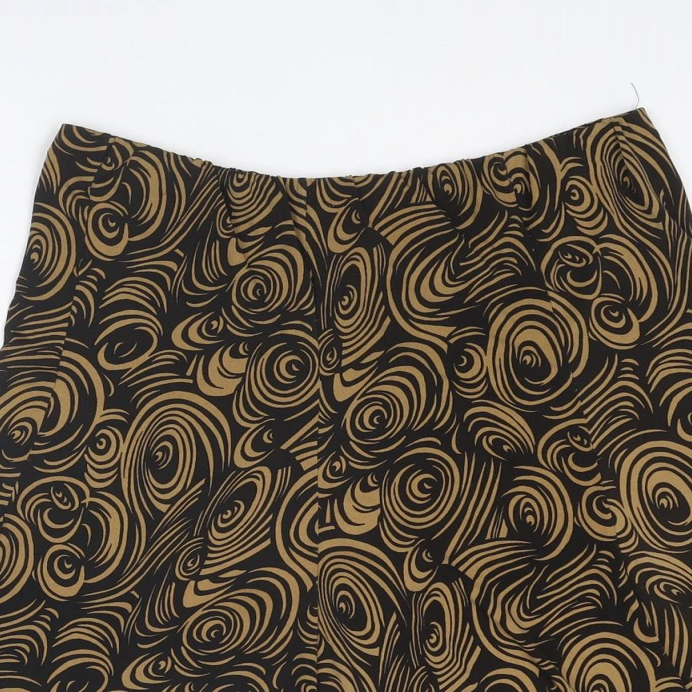 Wardrobe Womens Brown Geometric Polyester Flare Skirt Size 16