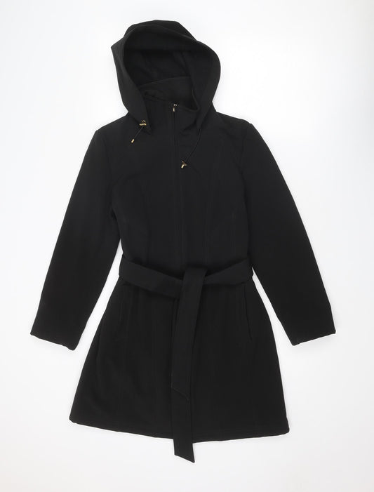 Ellen Tracy Womens Black Overcoat Coat Size S Zip
