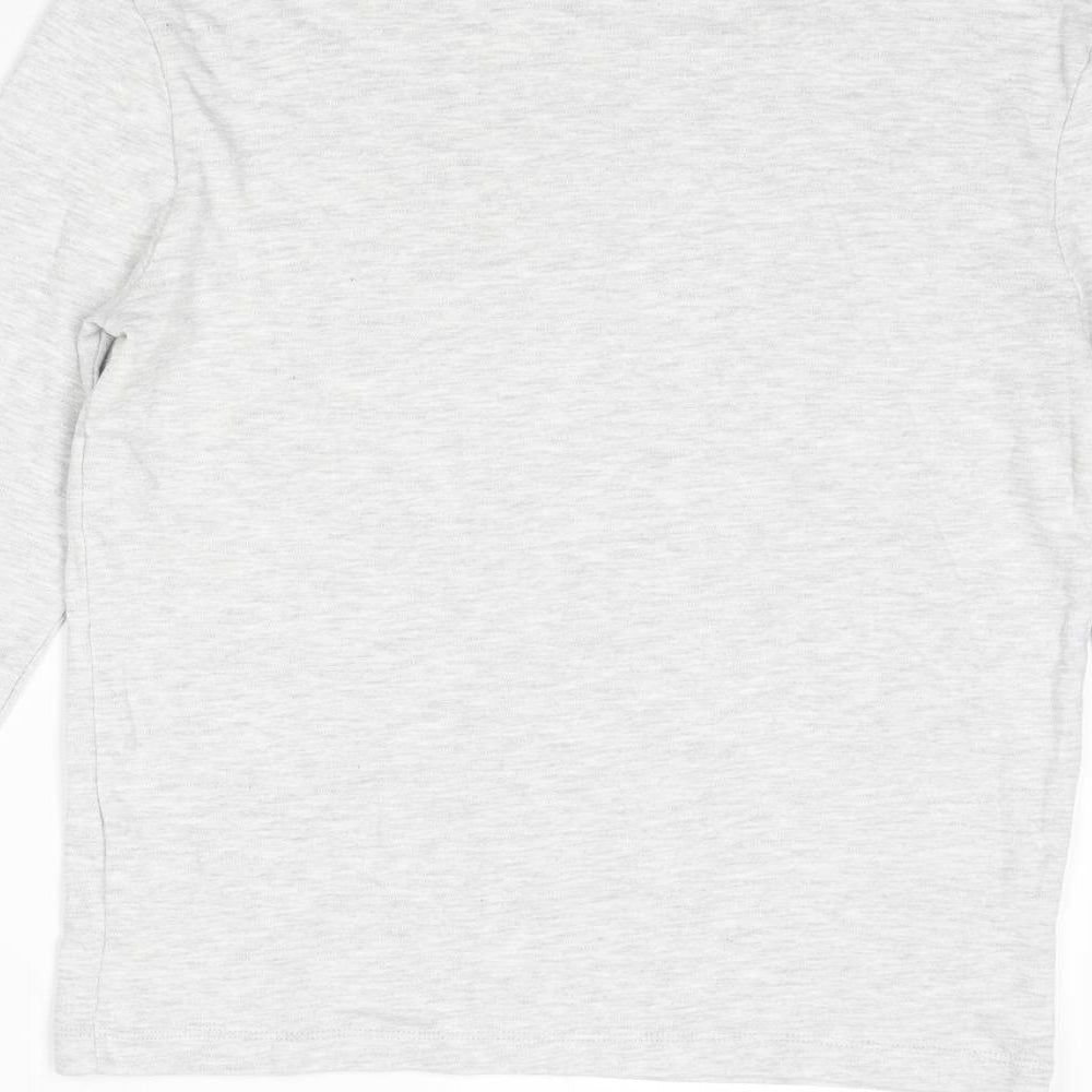Marks and Spencer Boys Grey Cotton Basic T-Shirt Size 10-11 Years Mock Neck Pullover