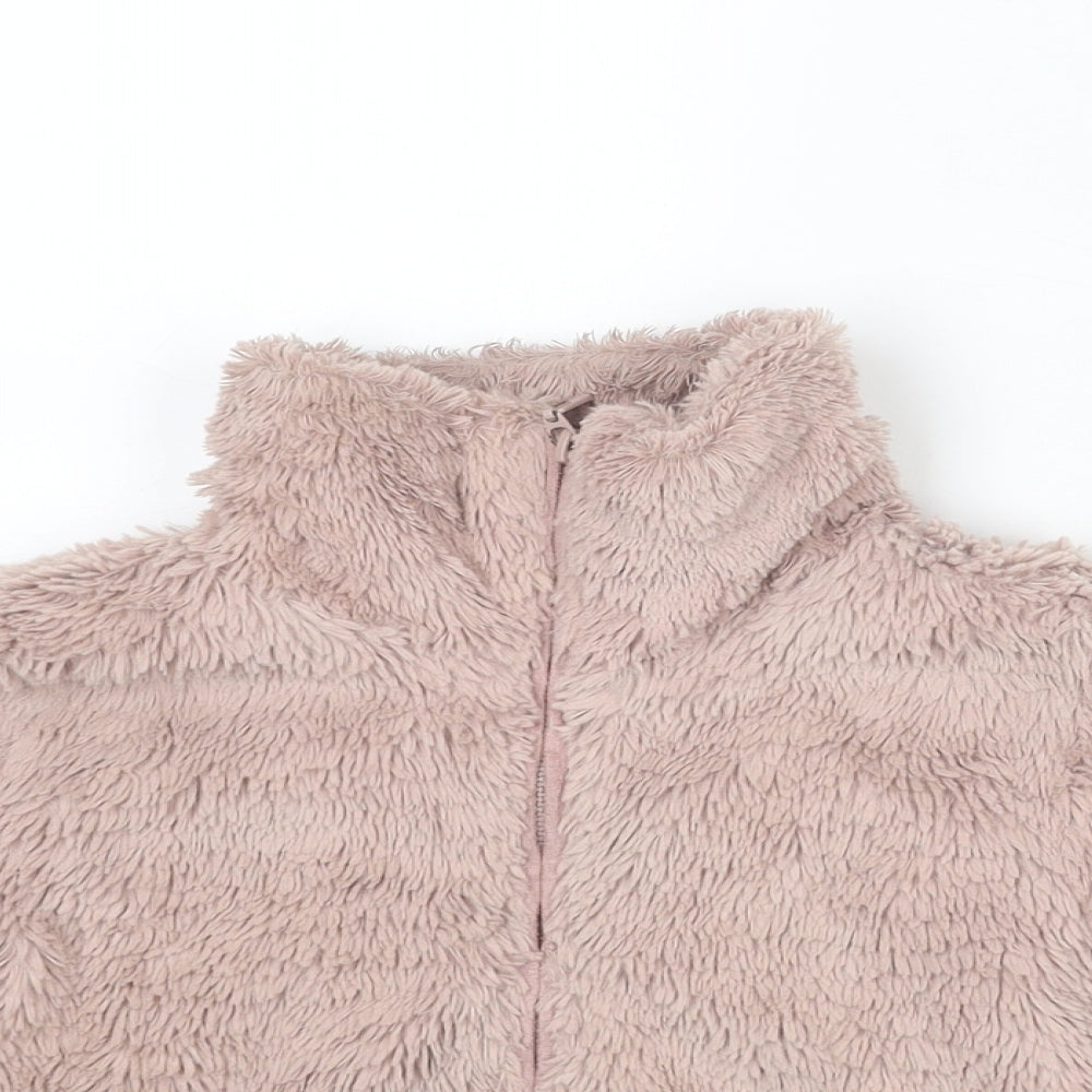 Blue Zoo Girls Pink Basic Jacket Jacket Size 2-3 Years Zip - Faux Fur