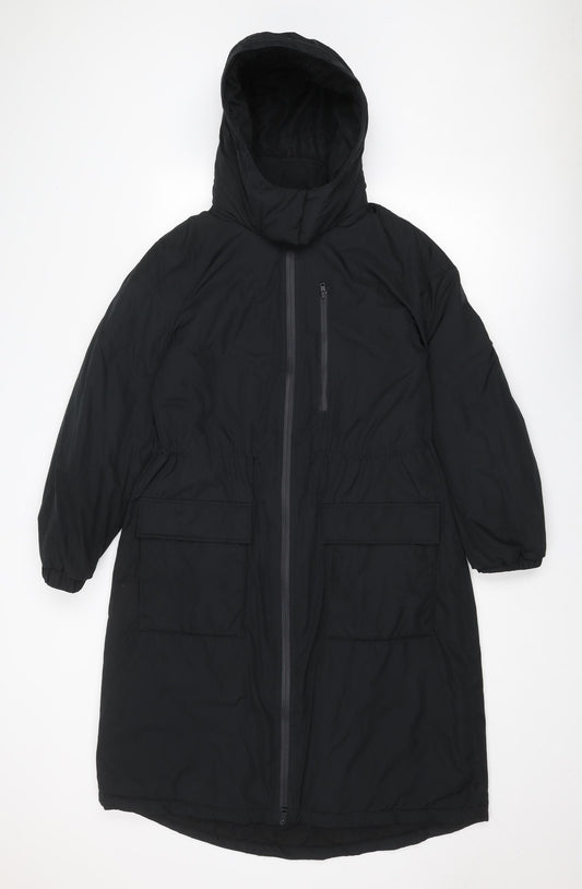 Marks and Spencer Womens Black Parka Coat Size 6 Zip