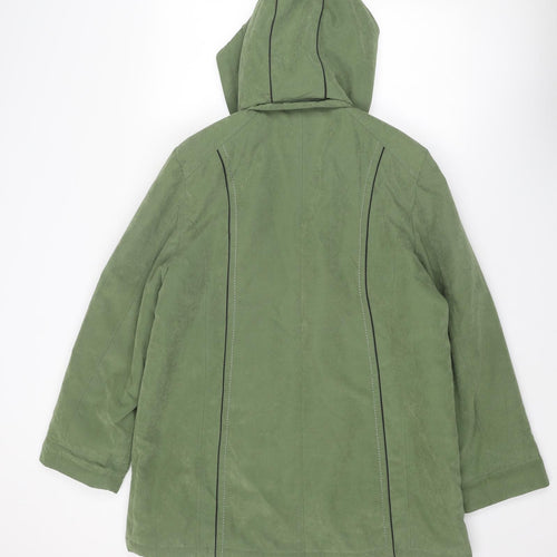 Anna Rose Womens Green Overcoat Coat Size L Zip