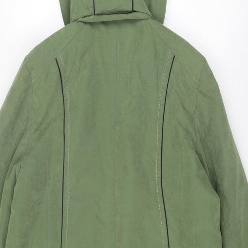 Anna Rose Womens Green Overcoat Coat Size L Zip
