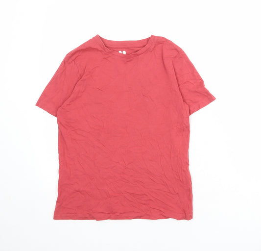 Very Boys Red 100% Cotton Basic T-Shirt Size 10 Years Round Neck Pullover