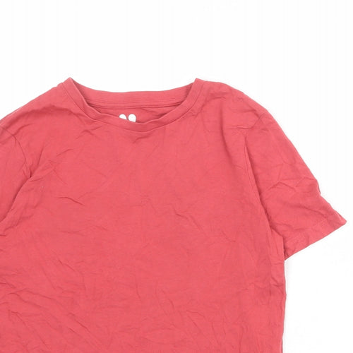 Very Boys Red 100% Cotton Basic T-Shirt Size 10 Years Round Neck Pullover