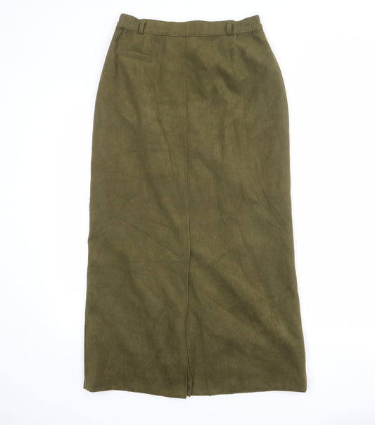 Barucci Womens Green Polyester A-Line Skirt Size 12 Zip