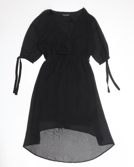 Select Womens Black Polyester Fit & Flare Size 12 V-Neck Pullover