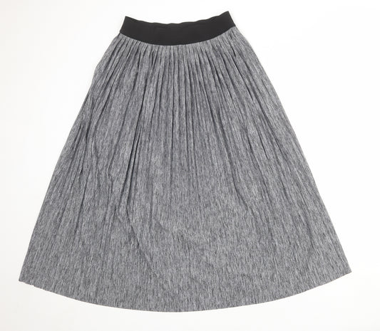 Per Una Womens Grey Polyester Pleated Skirt Size 10
