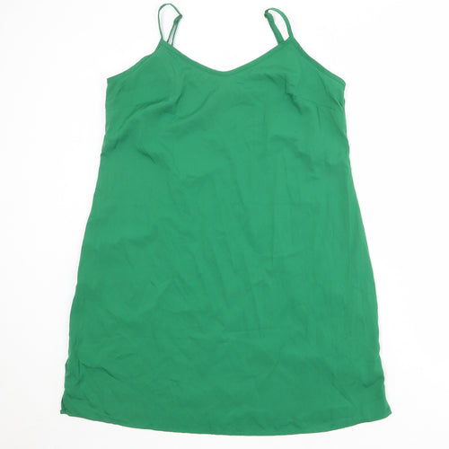 Marks and Spencer Womens Green Polyester Tank Dress Size 12 V-Neck Pullover