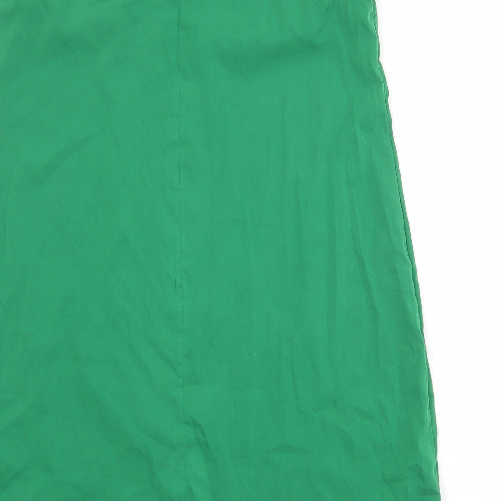 Marks and Spencer Womens Green Polyester Tank Dress Size 12 V-Neck Pullover