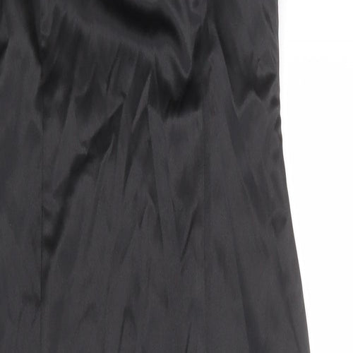 Inwear Womens Black Polyester Slip Dress Size 10 Square Neck Zip