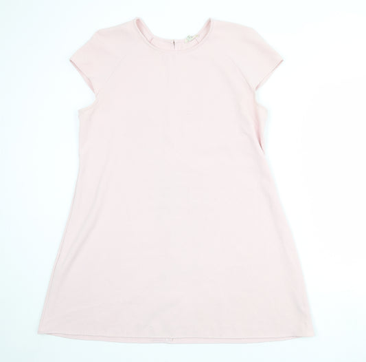 River Island Womens Pink Polyester A-Line Size 16 Round Neck Button