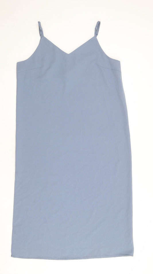 Quality Life Womens Blue Polyester Slip Dress Size XL V-Neck Pullover