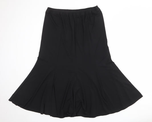 Claudia Stevens Womens Black Polyester Flare Skirt Size 18