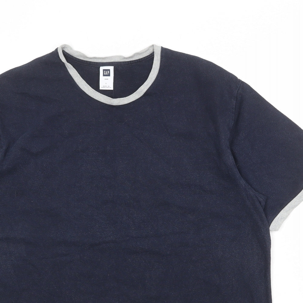 Gap Mens Blue Polyester T-Shirt Size L Round Neck