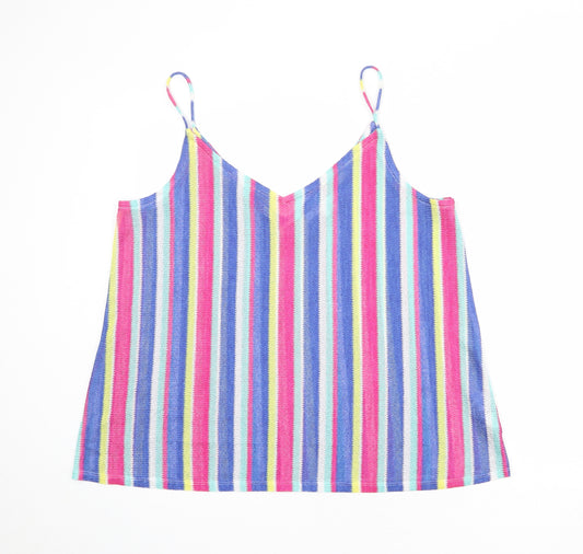 NEXT Womens Multicoloured Striped Polyester Camisole Tank Size 20 V-Neck