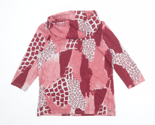 TIGI Womens Multicoloured Roll Neck Geometric Polyester Pullover Jumper Size 10 - Size 10-12