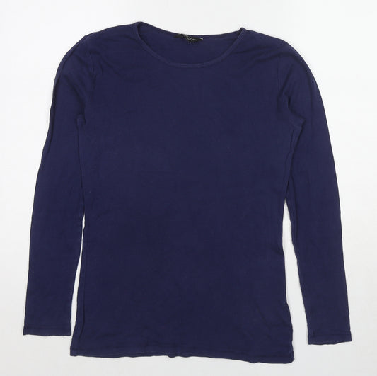 Dorothy Perkins Womens Blue Cotton Basic T-Shirt Size 14 Round Neck