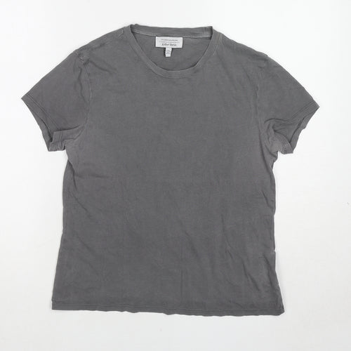 & Other Stories Womens Grey Cotton Basic T-Shirt Size L Round Neck