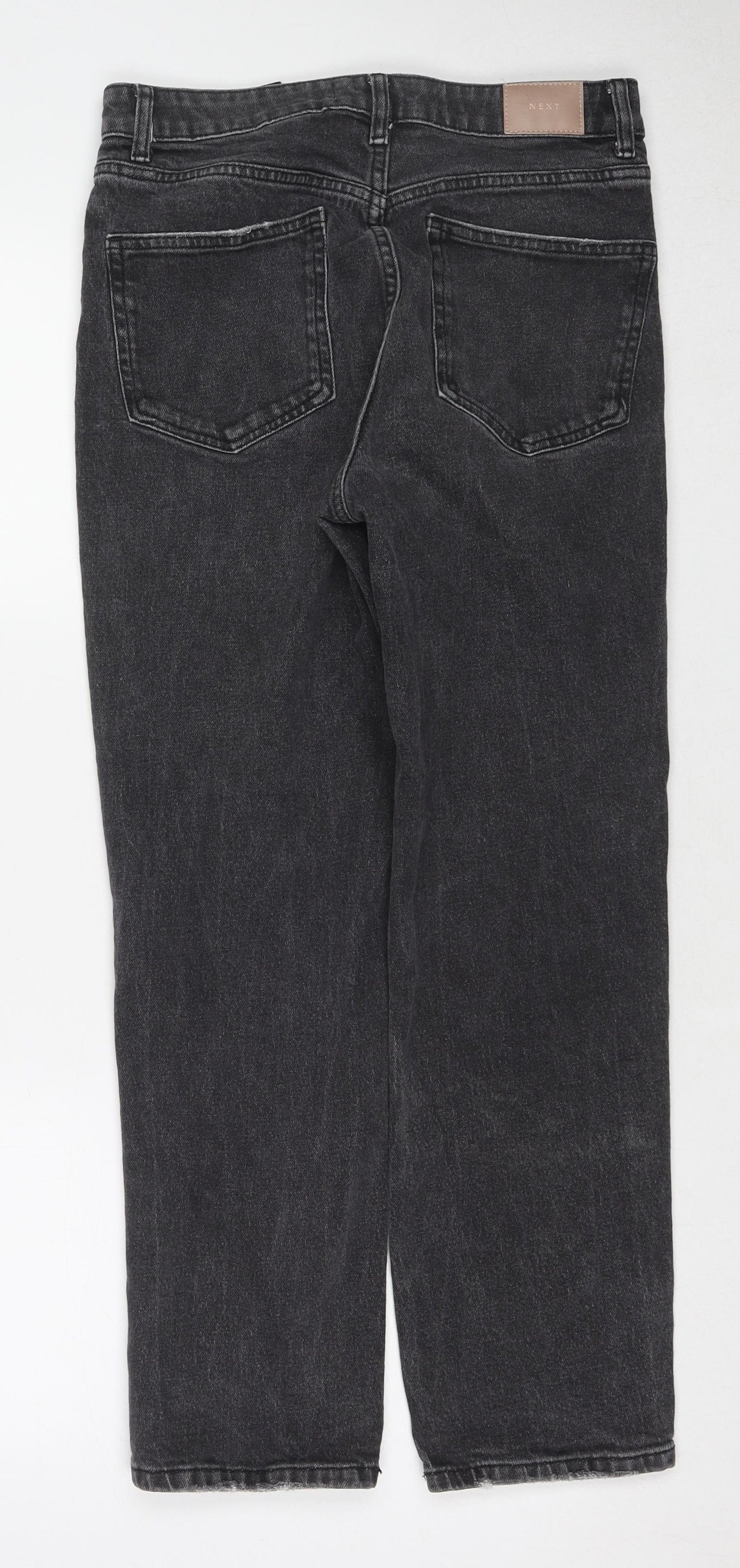 NEXT Womens Black Cotton Straight Jeans Size 10 Regular Button