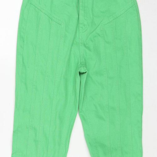 Nasty Gal Womens Green Cotton Flared Jeans Size 8 Regular Zip