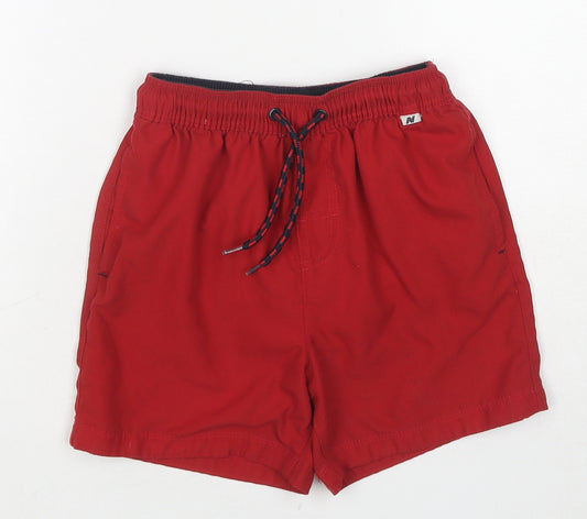 NEXT Boys Red Polyester Bermuda Shorts Size 8 Years Regular Drawstring