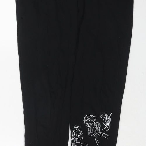 Disney Womens Black Cotton Jogger Trousers Size 4 Regular - Size 4-6