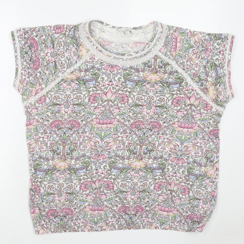 NEXT Womens Multicoloured Floral Cotton Basic T-Shirt Size 18 Round Neck
