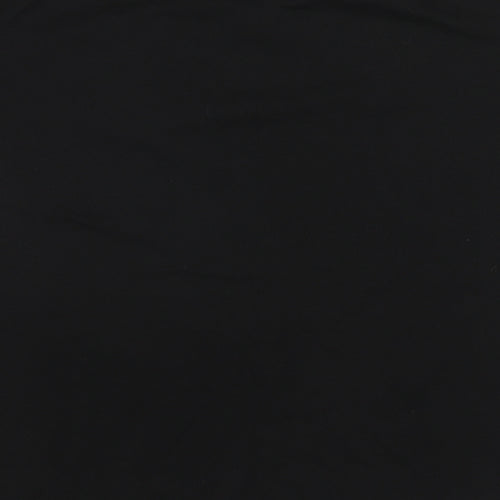 Missguided Womens Black Cotton Basic T-Shirt Size 8 Crew Neck - Badges Detail